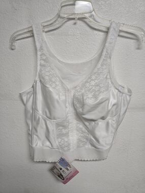 Supportive White Longline Lace-Panel Bra